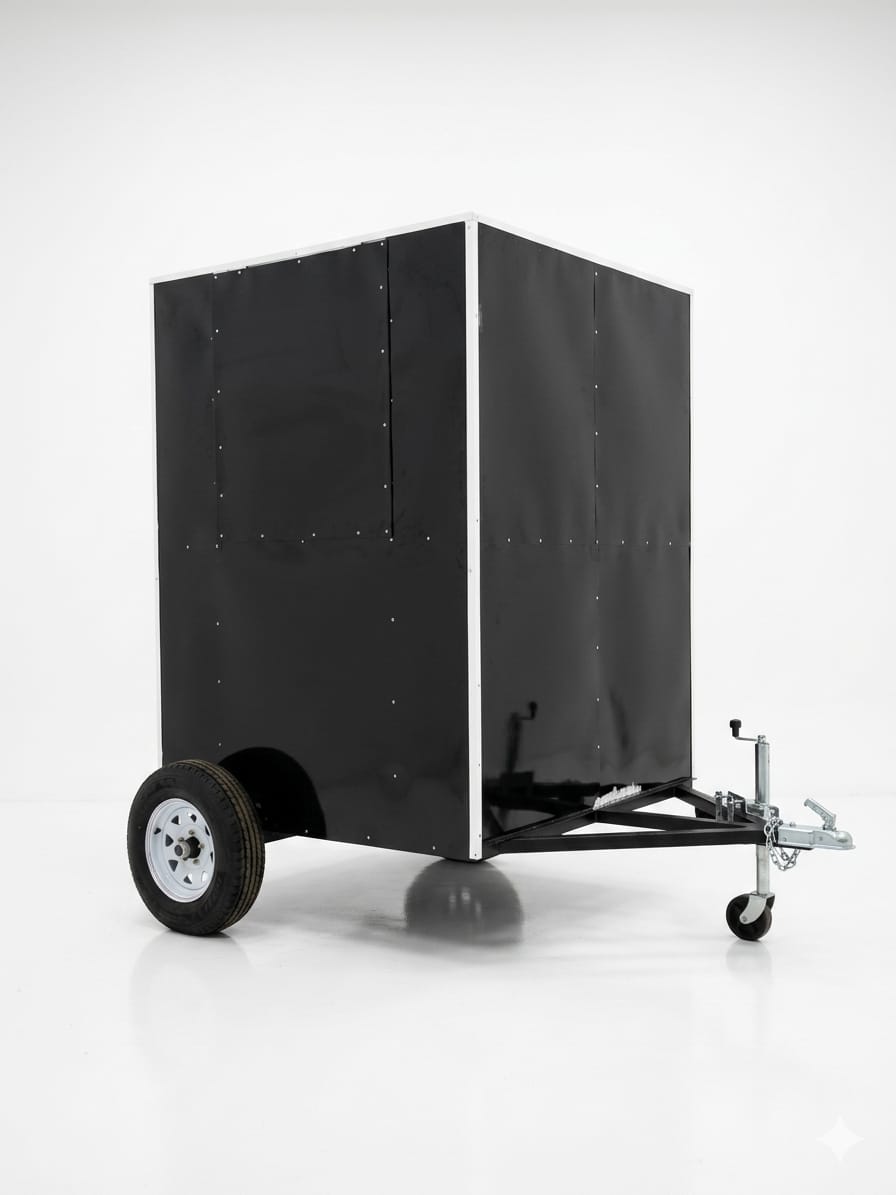 Remolque equipado para venta de hamburguesas, acabado negro premium Rolling Market