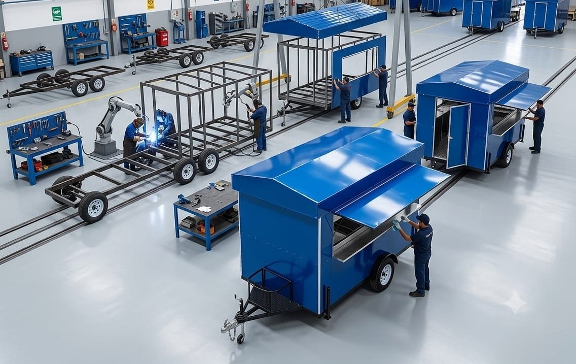 Planta de fabricación Rolling Market — línea de producción de remolques de acero